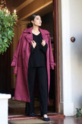 Suede Coat Burgundy
