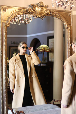 Warm Melton Coat Camel