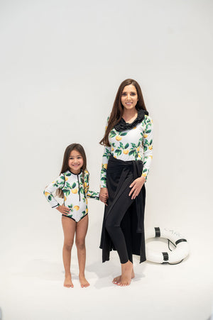 Lemon bodysuit with ruffle (mum and me)