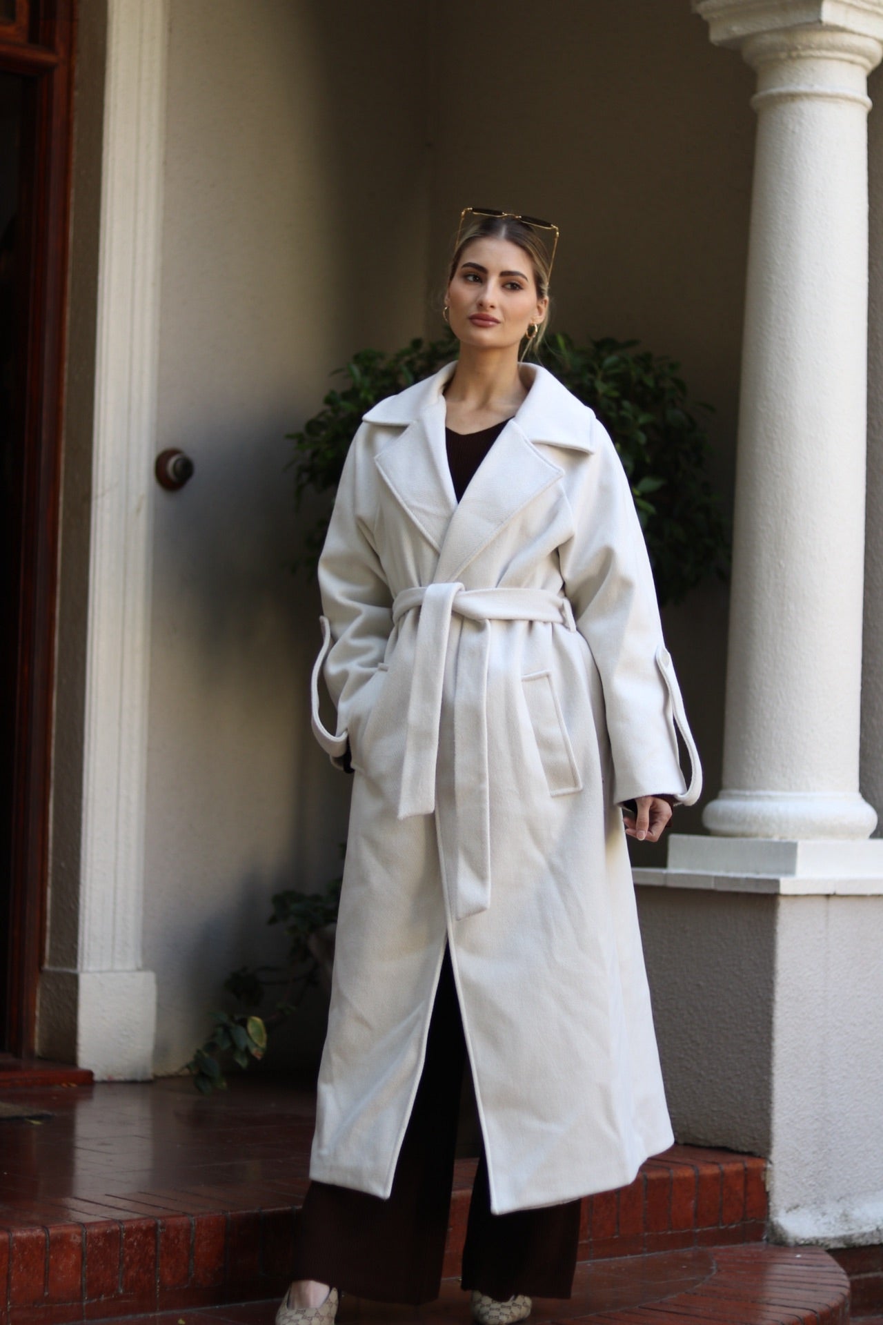 Long Trench Coat - light grey