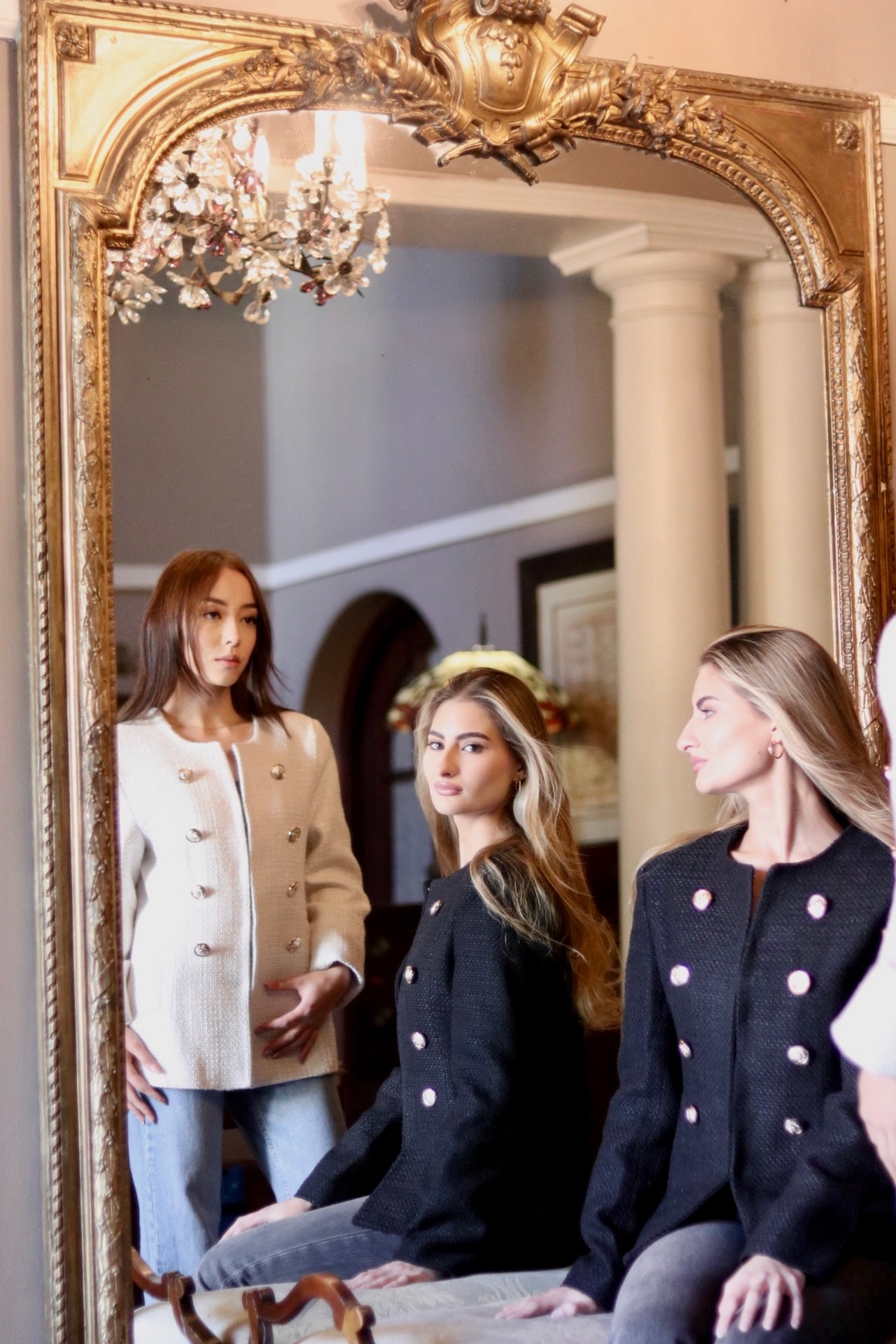 White Gold Button Down Blazer