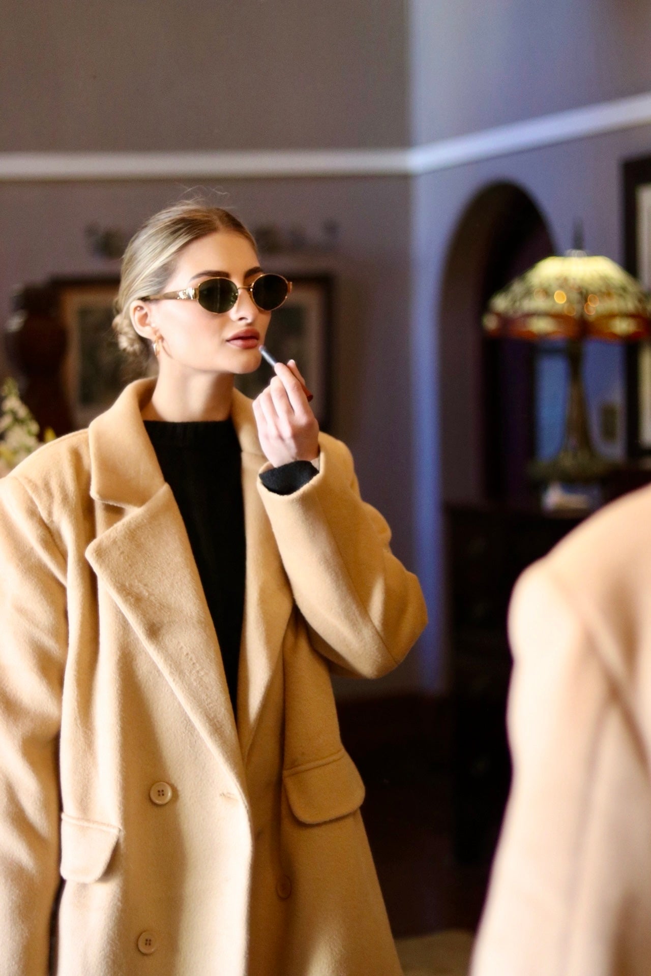 Warm Melton Coat Camel