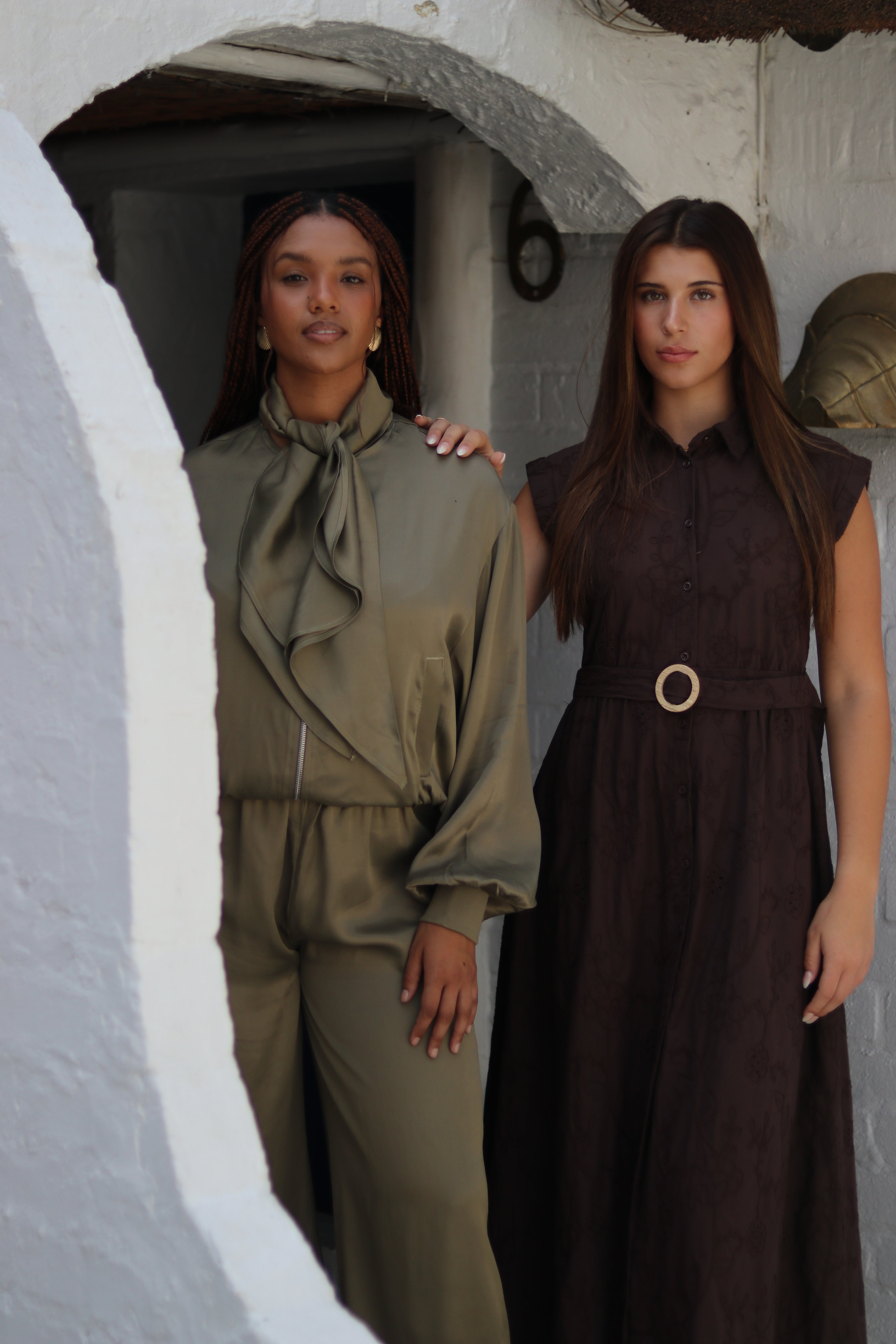 Brown Embroidery Dress