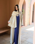 Beige with Beige Lace Detailed Scarf