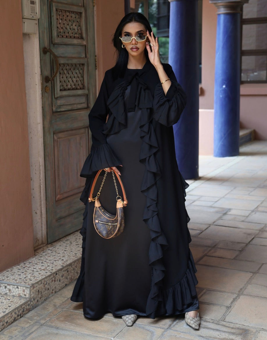 Black Frill Abaya