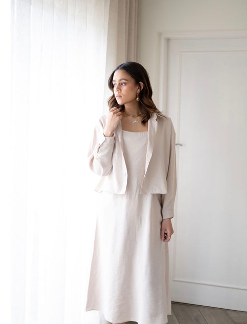 Beige Dress with Top