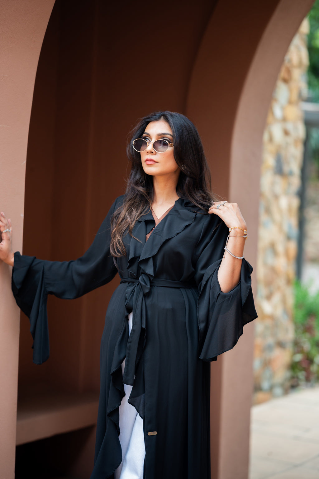 Frill detailing with bell sleeves