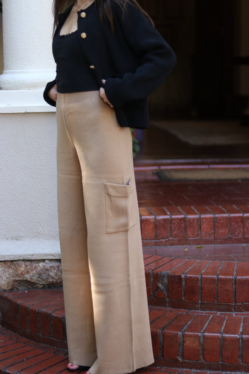 Knit Track Pants - Camel