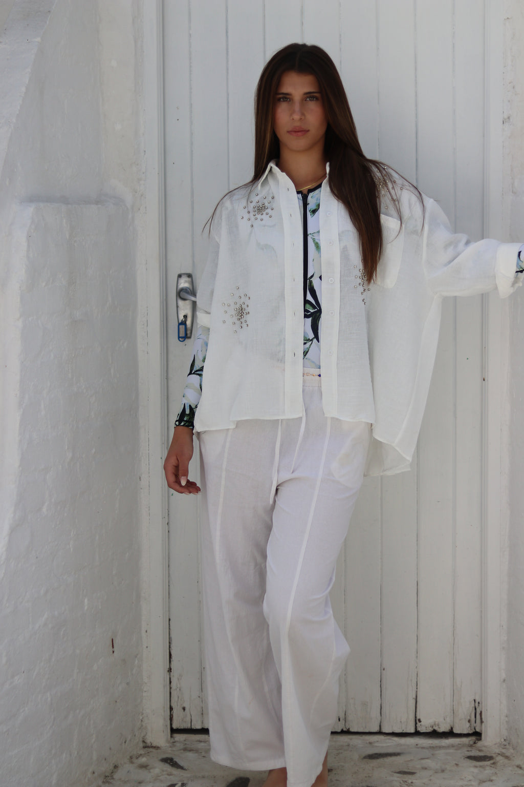 White Bedazzled Shirt
