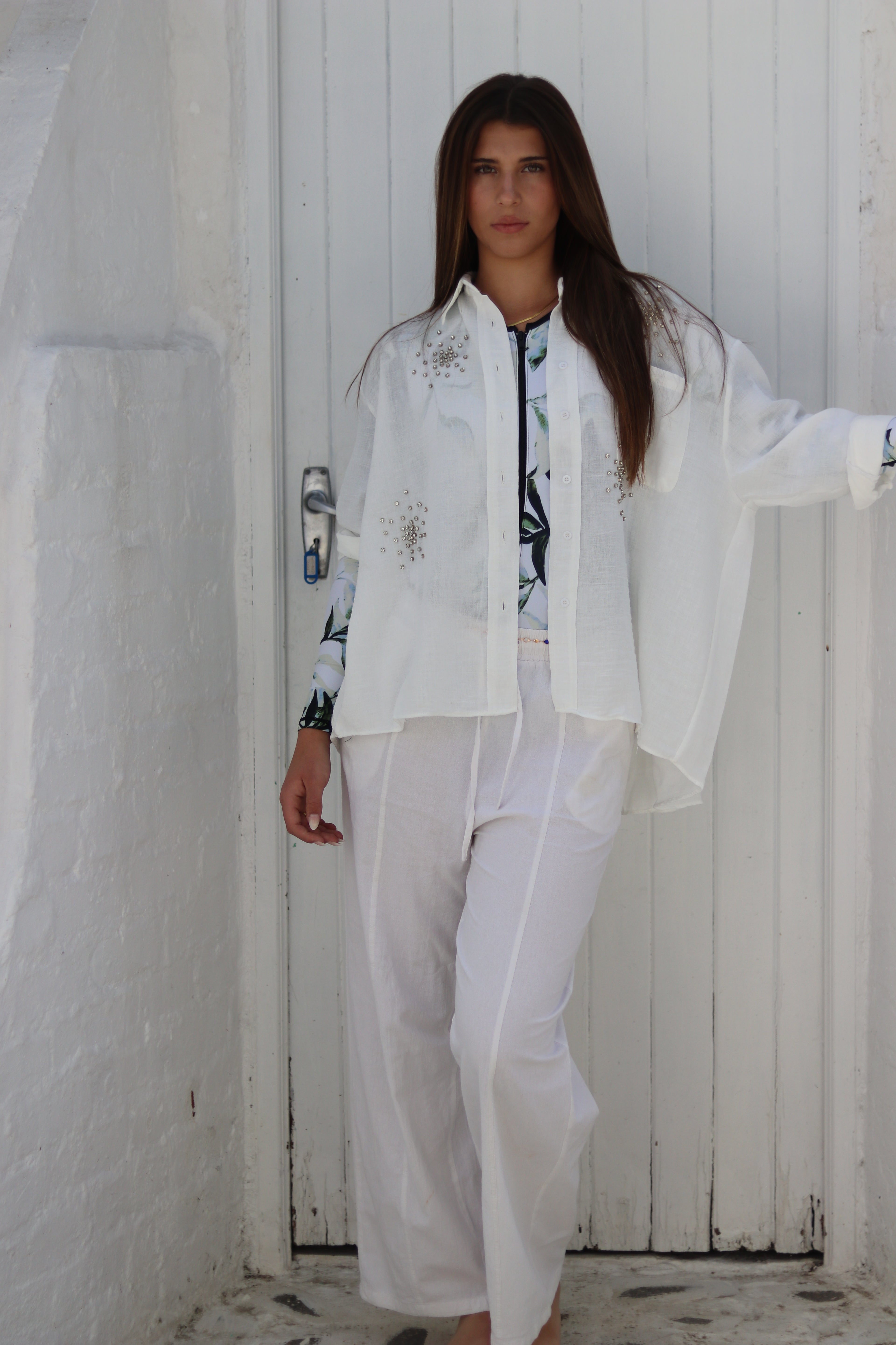 White Bedazzled Shirt