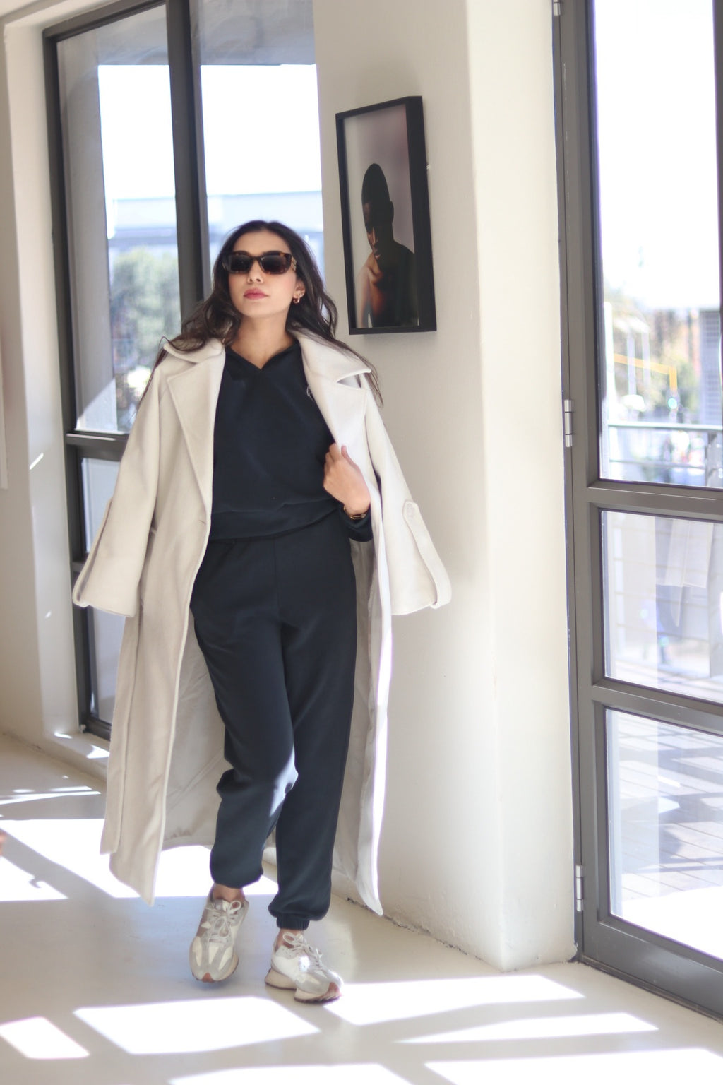 LARO Modal Tracksuit Charcoal V Neck