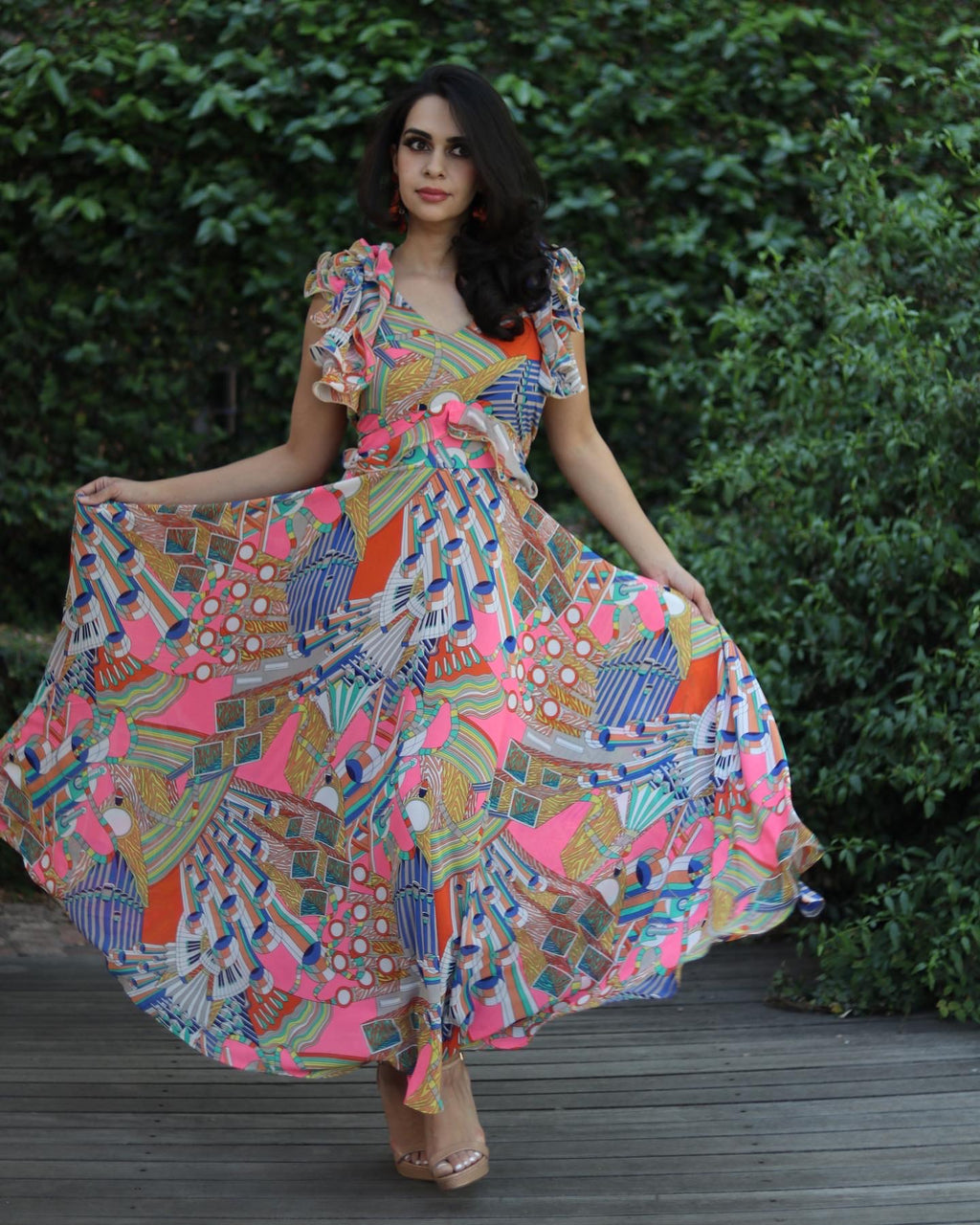 Abstract Print Dress