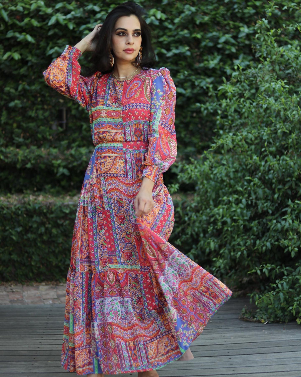 Red Printed Dress